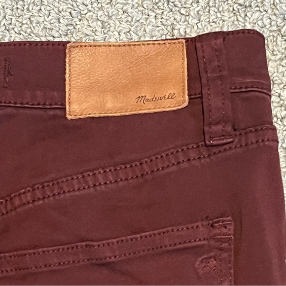 Madewell Jeans Womens 25 Burgundy 9" High Rise Skinny Pants Stretch Lightweight - Picture 10 of 10